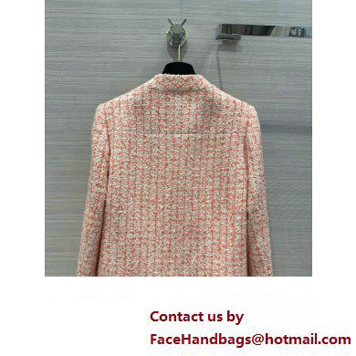 CHANEL Embroidered Glittered Tweed Ecru, Pink, Red  &  Gold JACKET P76716 2024